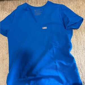 Figs V-Neck Scrub Top in Royal Blue